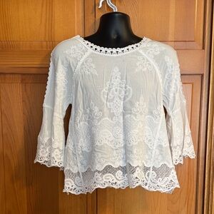 Democracy White Lace Blouse
